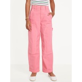 Loose High-Waisted Carpenter Pants for Girls