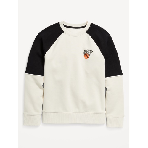 올드네이비 Dynamic Fleece Color Block Graphic Sweatshirt for Boys Hot Deal