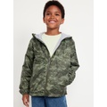 Hooded Zip-Front Water-Resistant Jacket for Boys