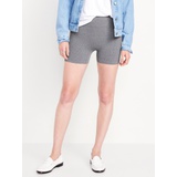 Extra High-Waisted Seamless Ribbed Biker Shorts -- 4-inch inseam Hot Deal