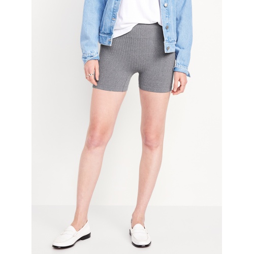 올드네이비 Extra High-Waisted Seamless Ribbed Biker Shorts -- 4-inch inseam