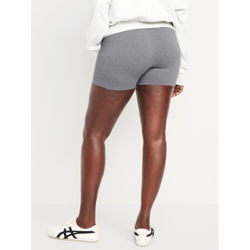 올드네이비 Extra High-Waisted Seamless Ribbed Biker Shorts -- 4-inch inseam