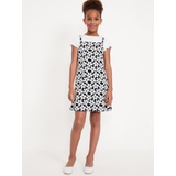 Sleeveless Fit and Flare Dress and T-Shirt Set for Girls Hot Deal