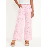 Printed High-Waisted Baggy Wide-Leg Jeans for Girls