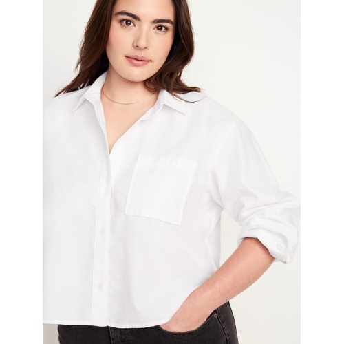 올드네이비 Button-Down Oxford Crop Shirt