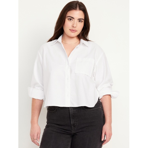 올드네이비 Button-Down Oxford Crop Shirt