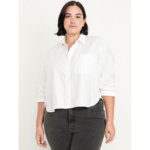 올드네이비 Button-Down Oxford Crop Shirt