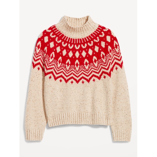 올드네이비 Mock-Neck Fair Isle Cropped Sweater