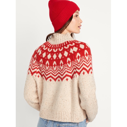 올드네이비 Mock-Neck Fair Isle Cropped Sweater