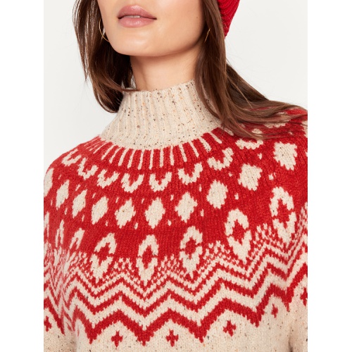 올드네이비 Mock-Neck Fair Isle Cropped Sweater