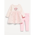 Disneyⓒ Minnie Mouse Dress and Leggings Set for Baby