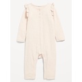 Long-Sleeve Ruffle-Trim Henley Jumpsuit for Baby Hot Deal