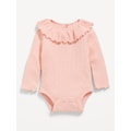 Long-Sleeve Ruffle-Trim Thermal-Knit Bodysuit for Baby