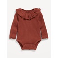 Long-Sleeve Ruffle-Trim Thermal-Knit Bodysuit for Baby Hot Deal