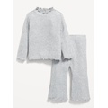 Plush Ribbed Long-Sleeve Top and Flare Pants Set for Baby Hot Deal