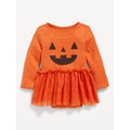 Long-Sleeve Graphic Bodysuit Tutu Dress for Baby