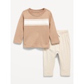 Long-Sleeve Jersey-Knit T-Shirt and Pants Set for Baby