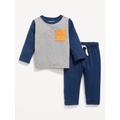 Long-Sleeve Pocket T-Shirt and Pants Set for Baby