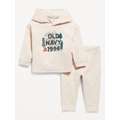 Thermal-Knit Logo-Graphic Hooded Top and Pants Set for Baby