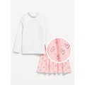 Mock-Neck Top and Skirt Set for Toddler Girls Hot Deal