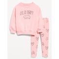 Long-Sleeve Logo Sweatshirt and Leggings Set for Toddler Girls