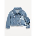 Embroidered Cropped Trucker Jean Jacket for Toddler Girls