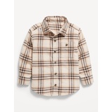 Cozy Long-Sleeve Plaid Pocket Shirt for Toddler Boys