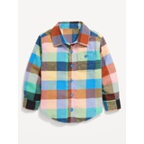 Cozy Long-Sleeve Plaid Pocket Shirt for Toddler Boys