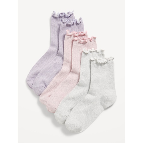 올드네이비 Ruffle-Cuff Quarter-Crew Socks 3-Pack for Girls