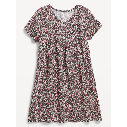 올드네이비 Loose Short-Sleeve Crepe Dress for Girls