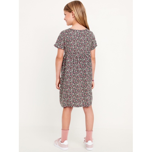 올드네이비 Loose Short-Sleeve Crepe Dress for Girls