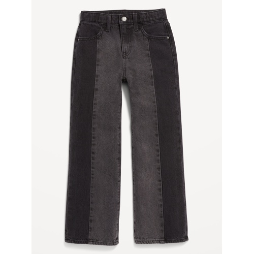 올드네이비 High-Waisted Baggy Two-Tone Wide-Leg Jeans for Girls