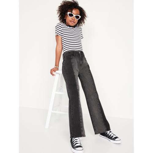 올드네이비 High-Waisted Baggy Two-Tone Wide-Leg Jeans for Girls