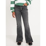 High-Waisted Button-Fly Flare Jeans for Girls