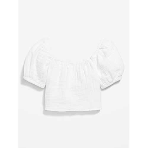 올드네이비 Puff-Sleeve Double-Weave Tie-Knot Top for Girls