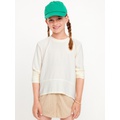 Long-Sleeve Curved-Hem Performance Top for Girls