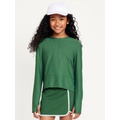 Long-Sleeve Curved-Hem Performance Top for Girls