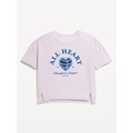 CloudMotion Cropped Graphic Performance T-Shirt for Girls