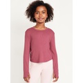 UltraLite Long-Sleeve Rib-Knit T-Shirt for Girls Hot Deal