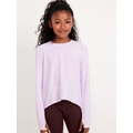 Long-Sleeve Curved-Hem Performance Top for Girls Hot Deal