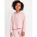 Cropped Plush Ribbed Hoodie for Girls