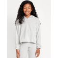 Cropped Plush Ribbed Hoodie for Girls