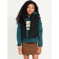 Water-Resistant Quilted Cropped Hooded Vest for Girls Hot Deal