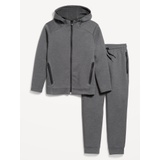 Dynamic Fleece Zip-Front Hoodie and Joggers Set for Boys