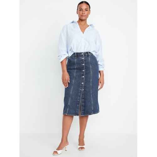 올드네이비 High-Waisted Jean Midi Skirt