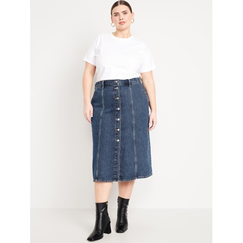 올드네이비 High-Waisted Jean Midi Skirt
