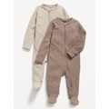 Unisex 2-Way-Zip Sleep & Play Footed One-Piece 2-Pack for Baby