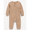 Long-Sleeve Thermal-Knit Henley One-Piece for Baby