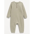 Long-Sleeve Thermal-Knit Henley One-Piece for Baby