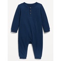 Long-Sleeve Thermal-Knit Henley One-Piece for Baby